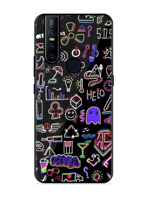 Neon Doodle Glossy Soft Edge Case for Vivo V15 Chachhi