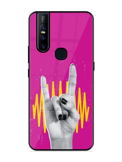 Rock Hand Glossy Soft Edge Case for Vivo V15 Chachhi