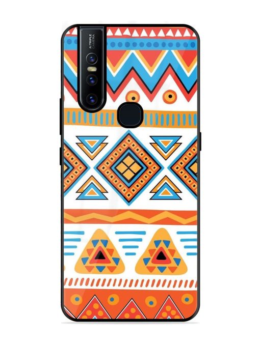 Vibrant Tribal Pattern Glossy Soft Edge Case for Vivo V15 Chachhi