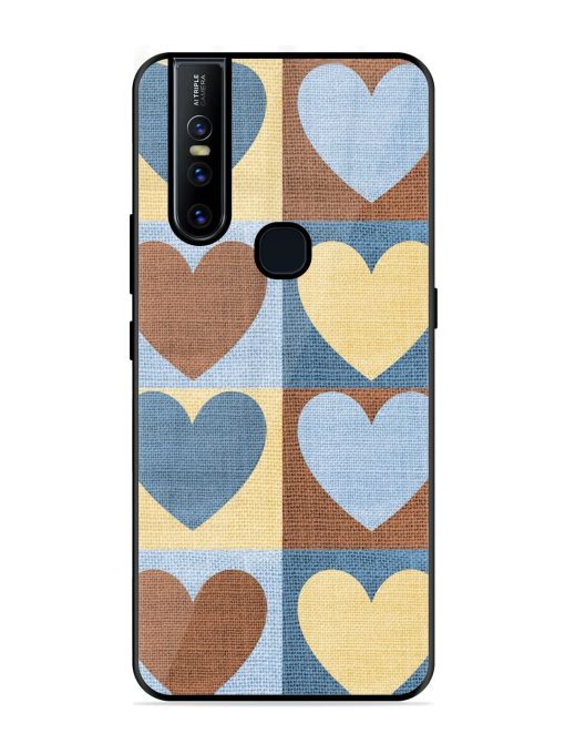 Hearts On Canvas Glossy Soft Edge Case for Vivo V15 Chachhi