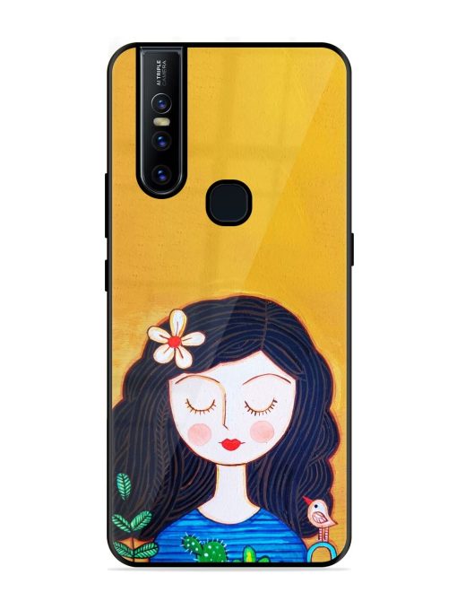 Girl Illustration Glossy Soft Edge Case for Vivo V15 Chachhi