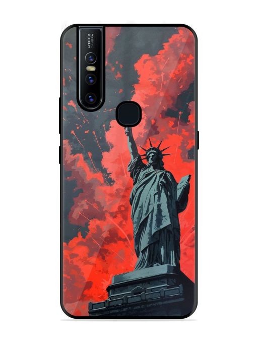 Lady Liberty'S Firework Finale Glossy Soft Edge Case for Vivo V15 Chachhi