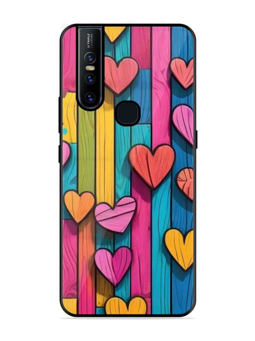 Rainbow Of Hearts Glossy Soft Edge Case for Vivo V15 Chachhi