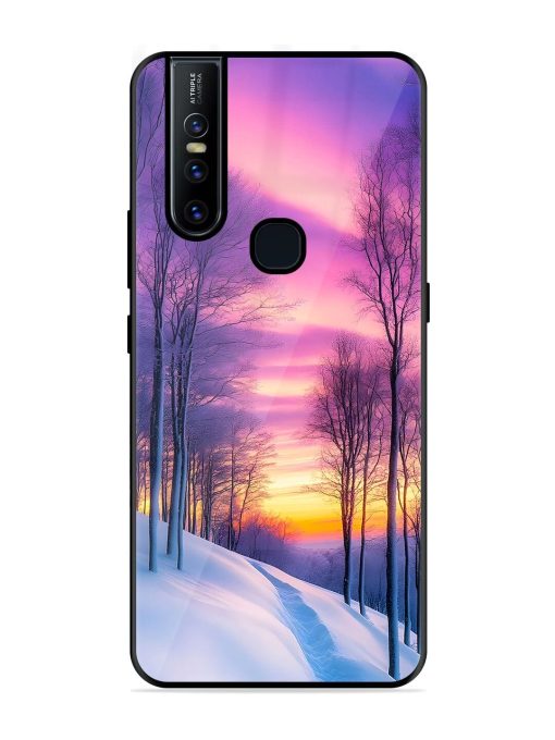 Winter'S Purple Haze Glossy Soft Edge Case for Vivo V15 Chachhi