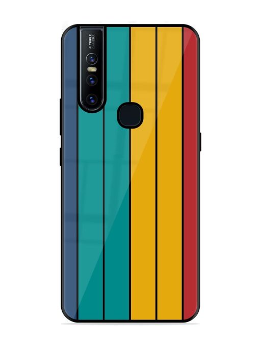 Retro Stripes Glossy Soft Edge Case for Vivo V15 Chachhi