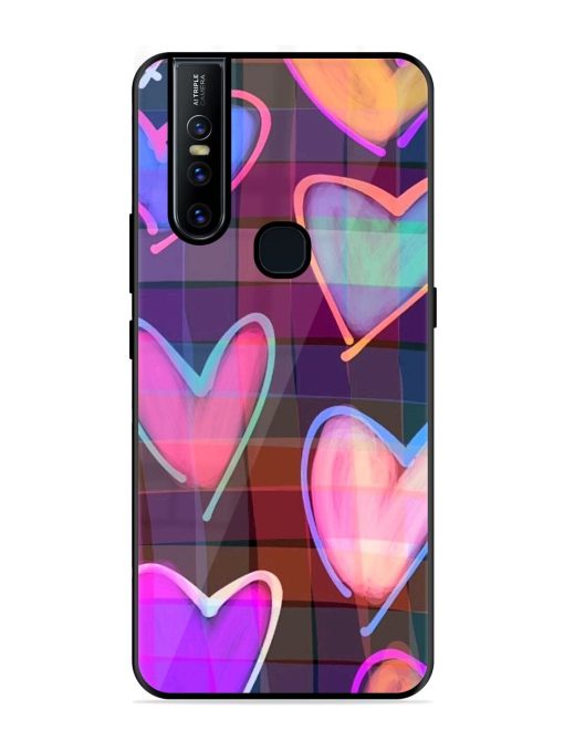 Neon Hearts Glossy Soft Edge Case for Vivo V15 Chachhi