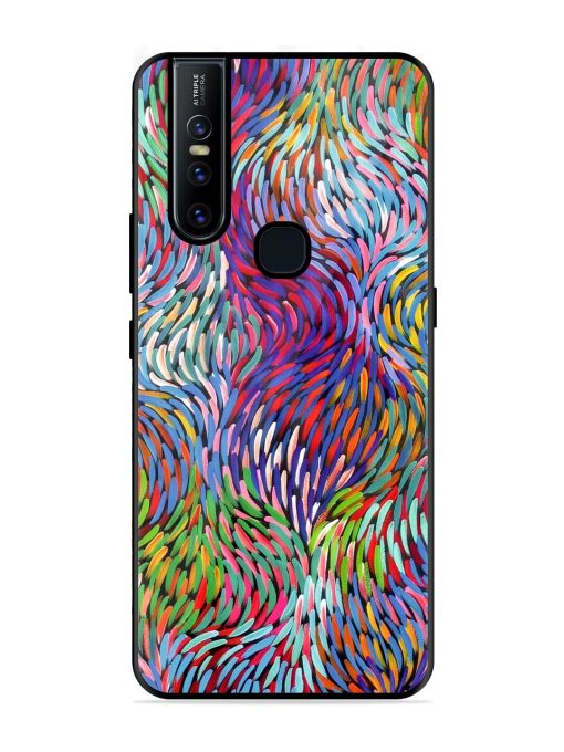 Vibrant Waves Glossy Soft Edge Case for Vivo V15 Chachhi