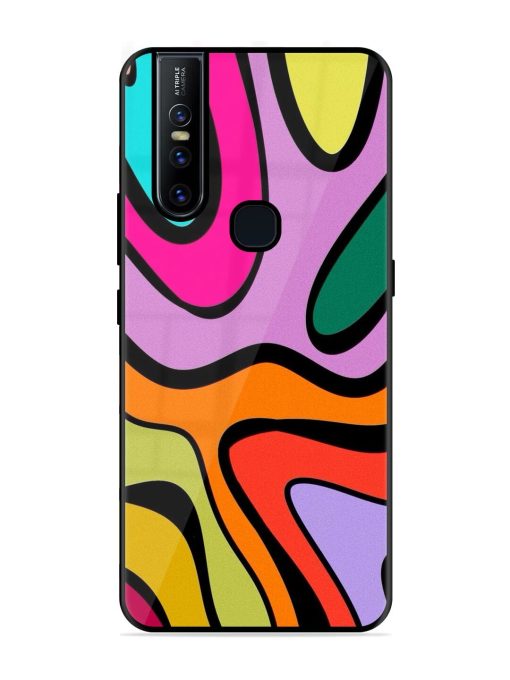 Groovy Swirls Glossy Soft Edge Case for Vivo V15 Chachhi