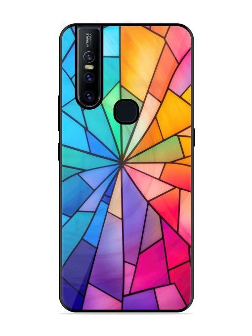 Stained Glass Kaleidoscope Of Colors Glossy Soft Edge Case for Vivo V15 Chachhi