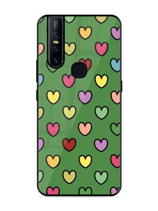 Rainbow Heart Parade Glossy Soft Edge Case for Vivo V15 Chachhi