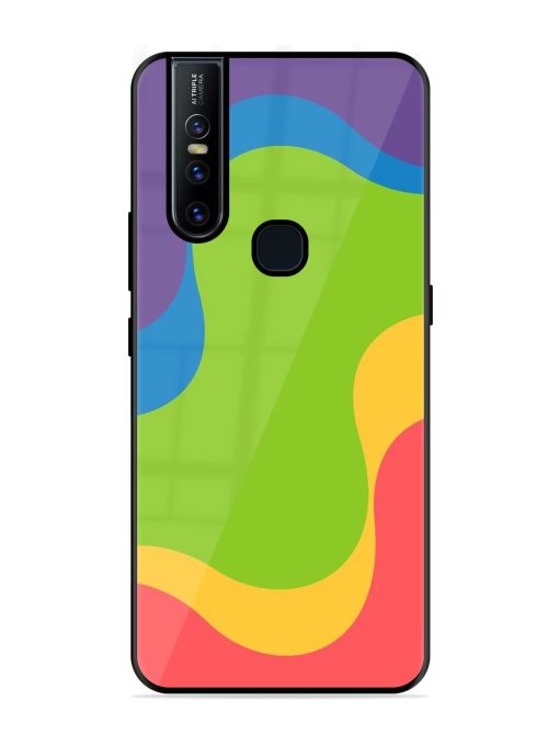 Wavy Rainbow Wonderland Glossy Soft Edge Case for Vivo V15