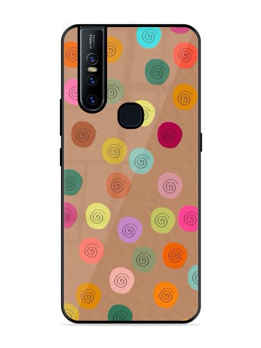 Swirly Dots On Kraft Glossy Soft Edge Case for Vivo V15 Chachhi