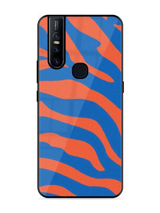 Zebra Stripes In Blue And Orange Glossy Soft Edge Case for Vivo V15 Chachhi