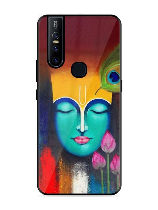 Divine Tranquility: The Face Of Krishna Glossy Soft Edge Case for Vivo V15 Chachhi