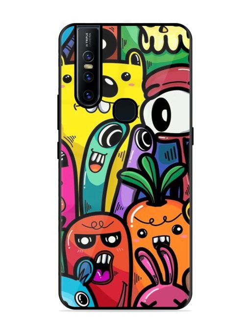 Whimsical Doodle Chaos Glossy Soft Edge Case for Vivo V15 Chachhi