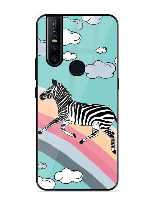 Zebra On A Rainbow Glossy Soft Edge Case for Vivo V15 Chachhi