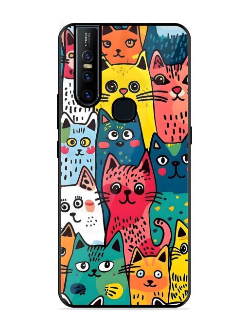 Feline Frenzy Glossy Soft Edge Case for Vivo V15 Chachhi