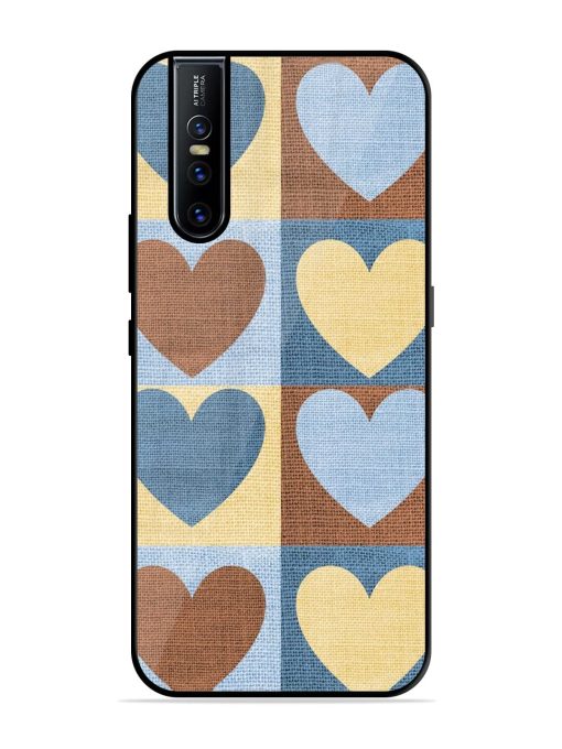 Hearts On Canvas Glossy Soft Edge Case for Vivo V15 Pro