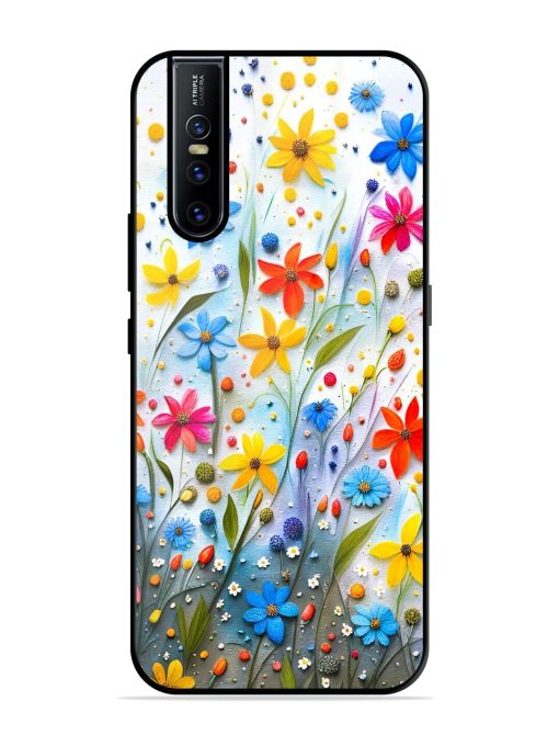 Vibrant Floral Glossy Soft Edge Case for Vivo V15 Pro