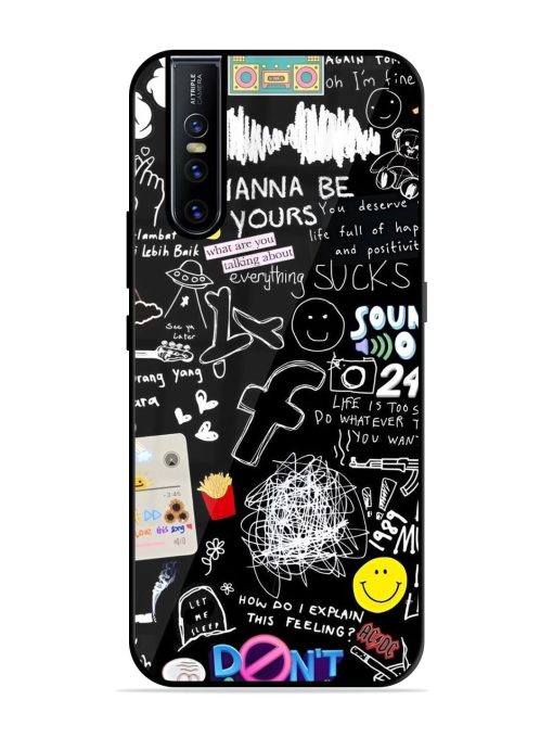 Doodle Diary Glossy Soft Edge Case for Vivo V15 Pro