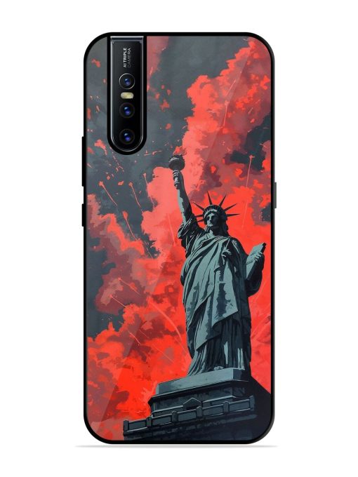 Lady Liberty'S Firework Finale Glossy Soft Edge Case for Vivo V15 Pro