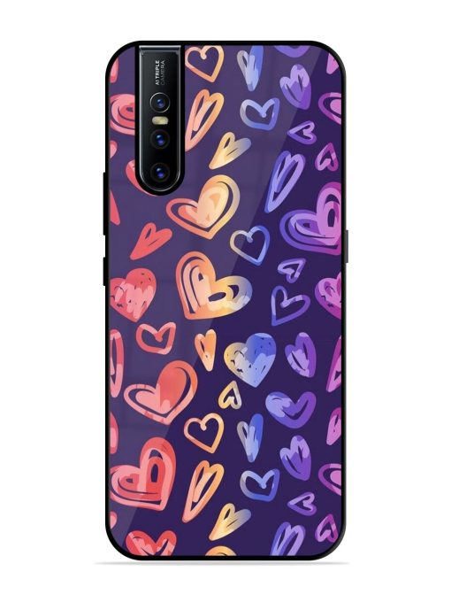 Rainbow Hearts Glossy Soft Edge Case for Vivo V15 Pro