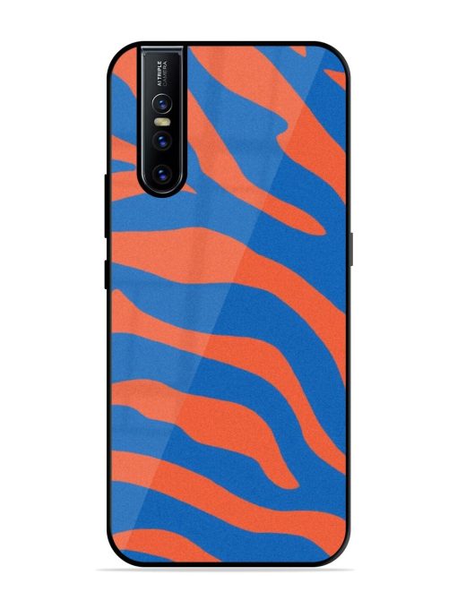 Zebra Stripes In Blue And Orange Glossy Soft Edge Case for Vivo V15 Pro