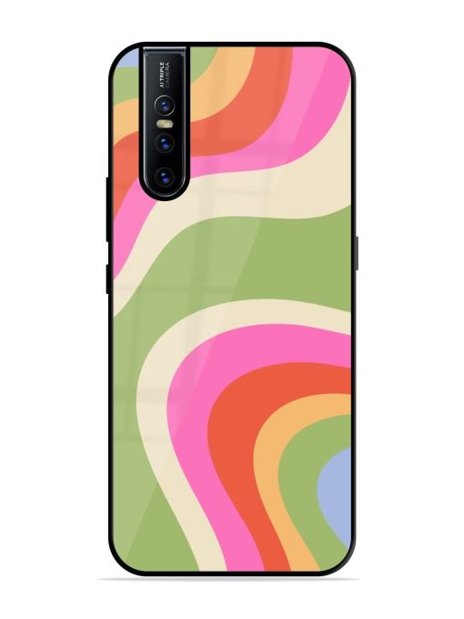 Wavy Rainbow Wonderland Glossy Soft Edge Case for Vivo V15 Pro