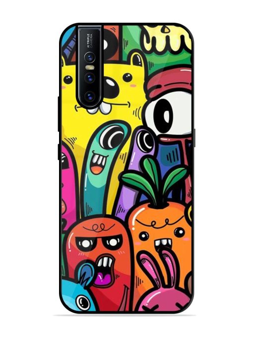 Whimsical Doodle Chaos Glossy Soft Edge Case for Vivo V15 Pro