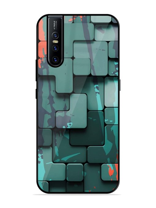 Abstract Geometric Mosaic Glossy Soft Edge Case for Vivo V15 Pro