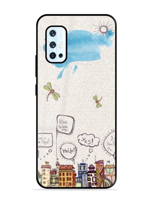 Doodle City Glossy Soft Edge Case for Vivo V17 Chachhi