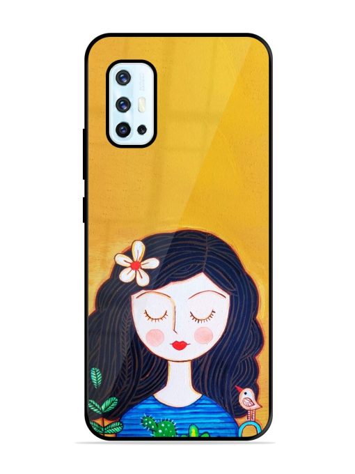 Girl Illustration Glossy Soft Edge Case for Vivo V17 Chachhi