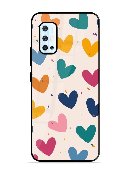 Rainbow Hearts Glossy Soft Edge Case for Vivo V17 Chachhi