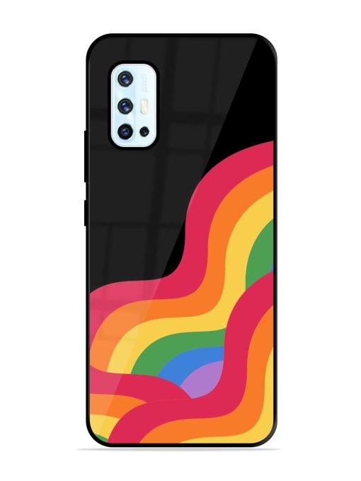 Wavy Rainbow Glossy Soft Edge Case for Vivo V17 Chachhi