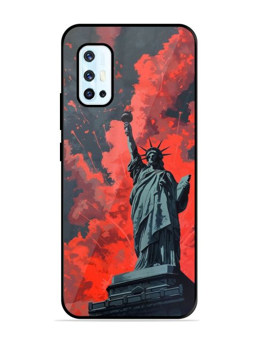 Lady Liberty'S Firework Finale Glossy Soft Edge Case for Vivo V17 Chachhi