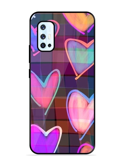 Neon Hearts Glossy Soft Edge Case for Vivo V17 Chachhi