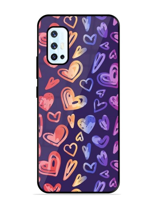 Rainbow Hearts Glossy Soft Edge Case for Vivo V17