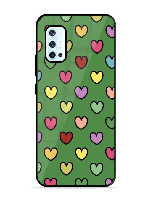 Rainbow Heart Parade Glossy Soft Edge Case for Vivo V17 Chachhi