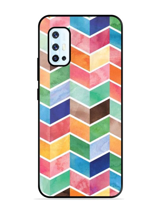 Watercolor Chevron Whimsy Glossy Soft Edge Case for Vivo V17 Chachhi