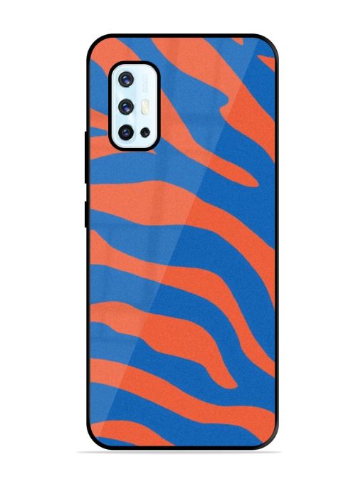 Zebra Stripes In Blue And Orange Glossy Soft Edge Case for Vivo V17