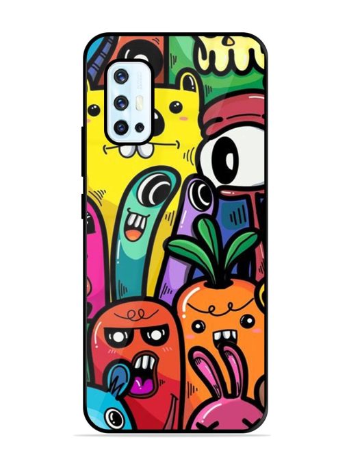 Whimsical Doodle Chaos Glossy Soft Edge Case for Vivo V17 Chachhi