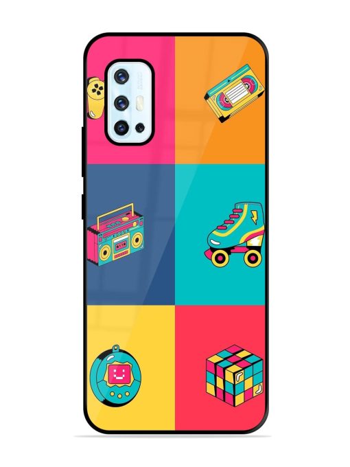 90S Throwback Grid Glossy Soft Edge Case for Vivo V17 Chachhi