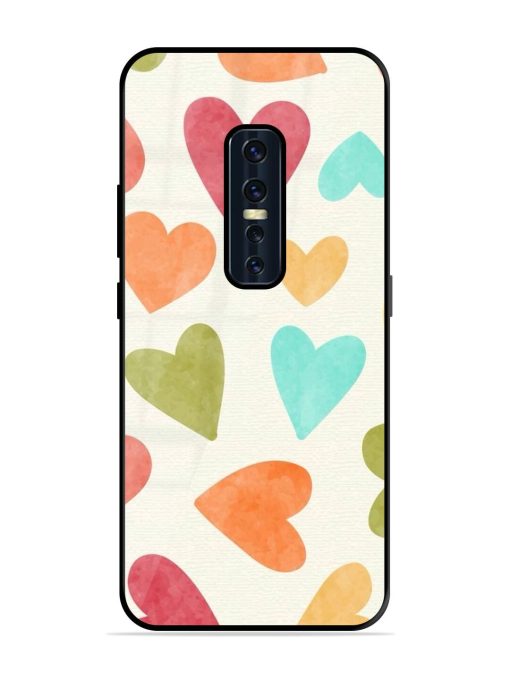 Watercolor Hearts Glossy Soft Edge Case for Vivo V17 Pro Chachhi