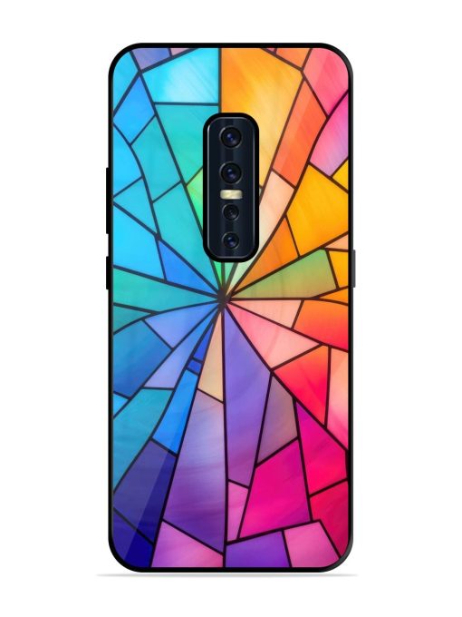 Stained Glass Kaleidoscope Of Colors Glossy Soft Edge Case for Vivo V17 Pro