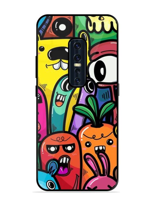 Whimsical Doodle Chaos Glossy Soft Edge Case for Vivo V17 Pro Chachhi