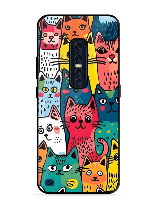 Feline Frenzy Glossy Soft Edge Case for Vivo V17 Pro Chachhi