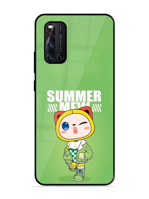 Purrfect Summer Glossy Soft Edge Case for Vivo V19 Chachhi