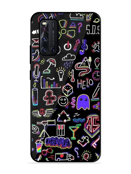 Neon Doodle Glossy Soft Edge Case for Vivo V19 Chachhi