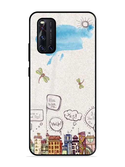 Doodle City Glossy Soft Edge Case for Vivo V19 Chachhi