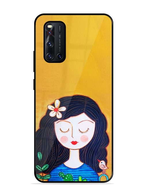 Girl Illustration Glossy Soft Edge Case for Vivo V19 Chachhi